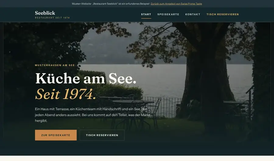 Vorschau der Beispiel-Website Restaurant Seeblick